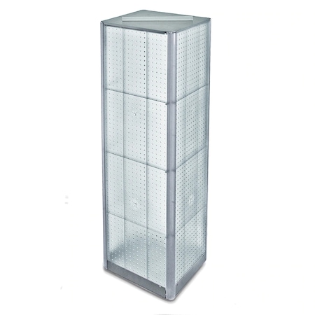 Azar Displays 4-Sided Pegboard Floor Spinner Display Rack in Clear frost 700405-CLR